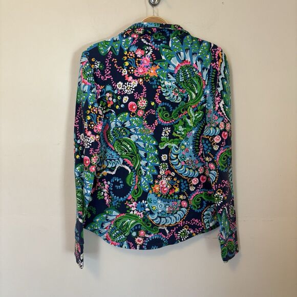 Lilly Pulitzer Leona Jacket Take Me To The Sea XS Preppy Coastal Blue Vacation - Picture 4 of 6